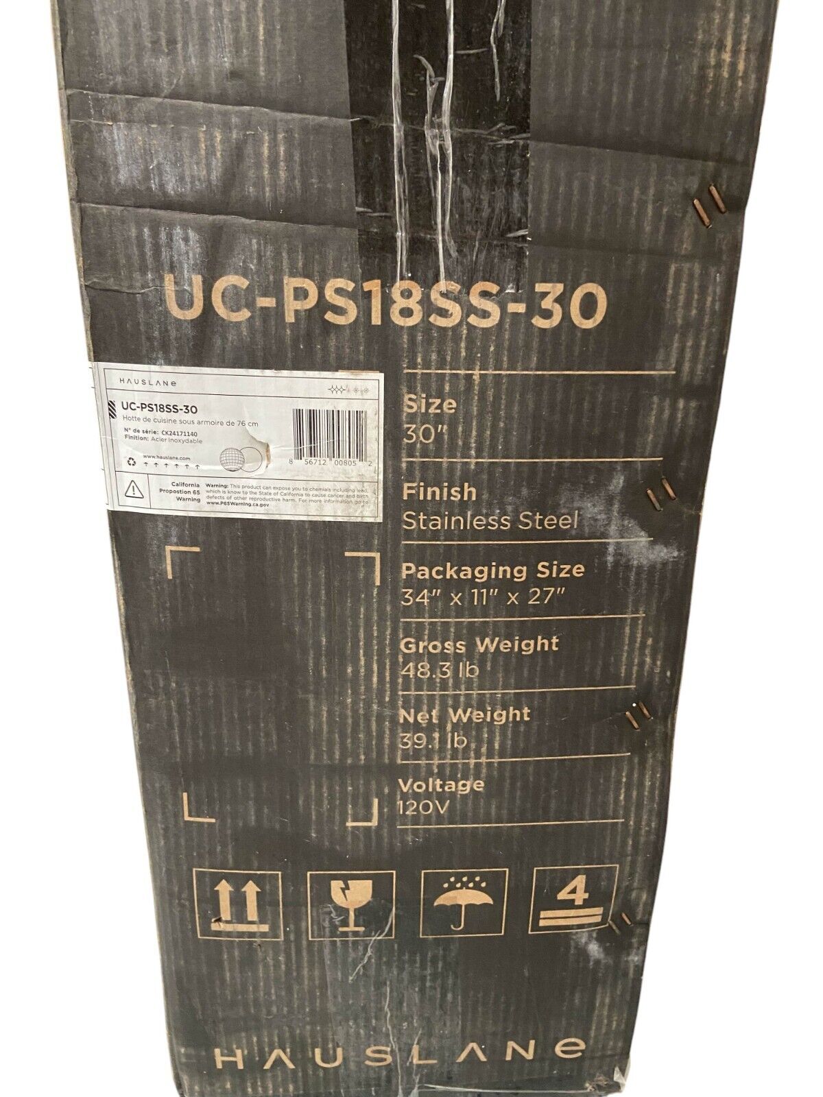 HAUSLANE 30 in. Ducted Under Cabinet Range Hood 3-Way Venting Changeable LED