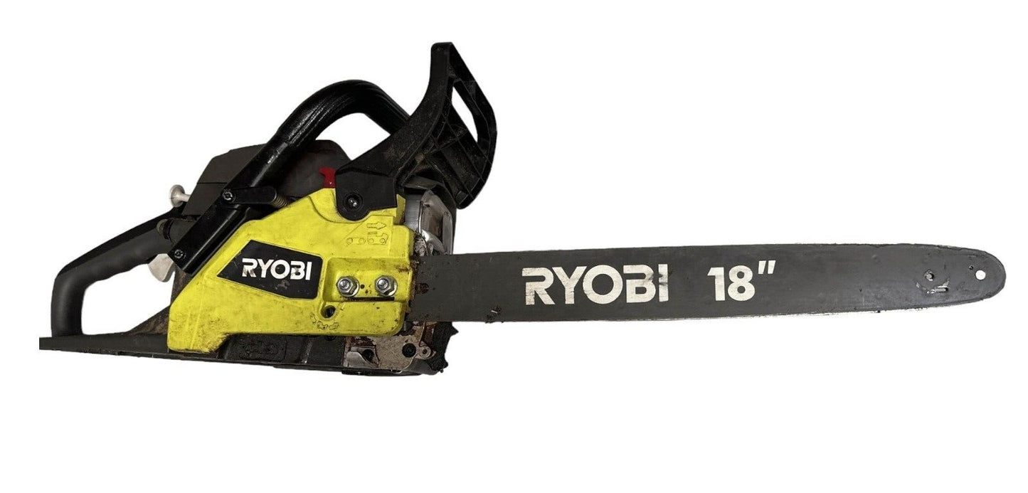 FOR PARTS - Ryobi RY3818 2-Cycle 18" 38cc Gas Chainsaw, MISSING CHAIN