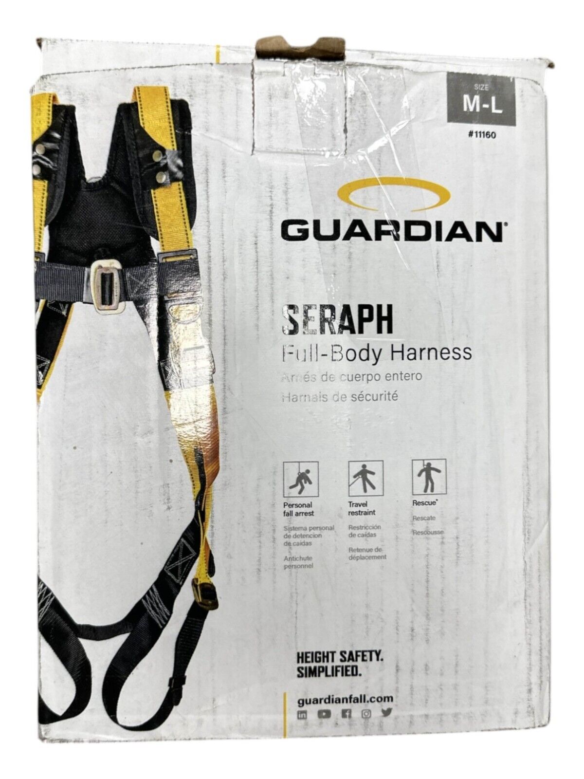 Guardian Fall Protection Series 3 Harness, Full Body Harness Size M/L -USED-