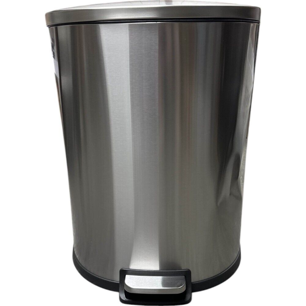 STYLEWELL 50L STAINLESS STEEL SEMI-ROUND STEP CAN-READ-