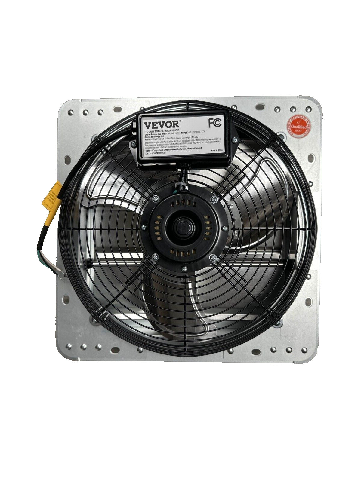 VEVOR Shutter Exhaust Fan 12'' Wall Mounted Aluminum 1000 CFM