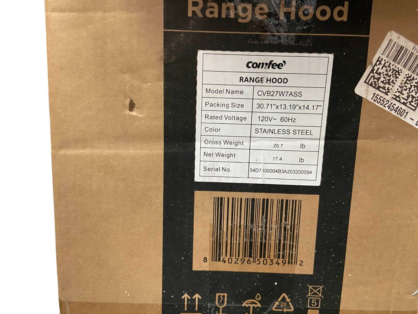 Comfee' Range Hood 27 inch, Built-in/Insert Vent Hood 450 CFM, 3 Speed