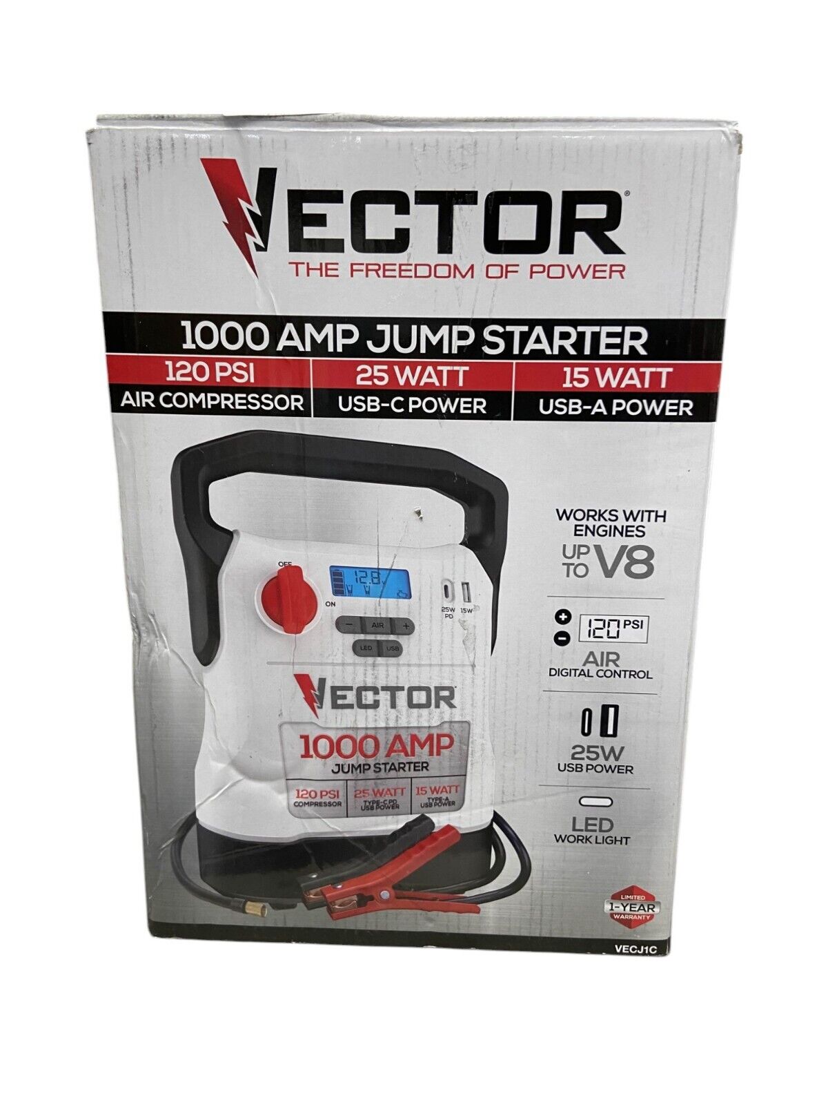 VECTOR 1000 Amp Jump Starter, Compressor, USB Power