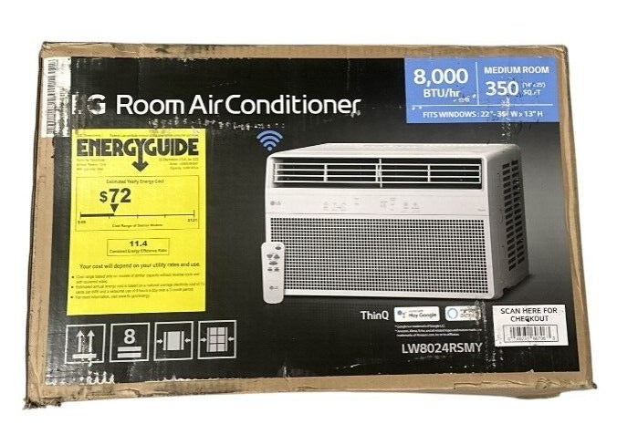 LG LW8024RMSY 8,000 BTU 115v Air Conditioner w/ Remote and Dehumidifier
