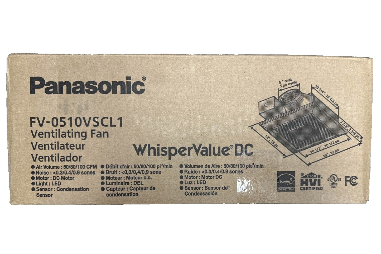 Panasonic WhisperValue Exhaust Fan LED Light FV-0510VSCL1