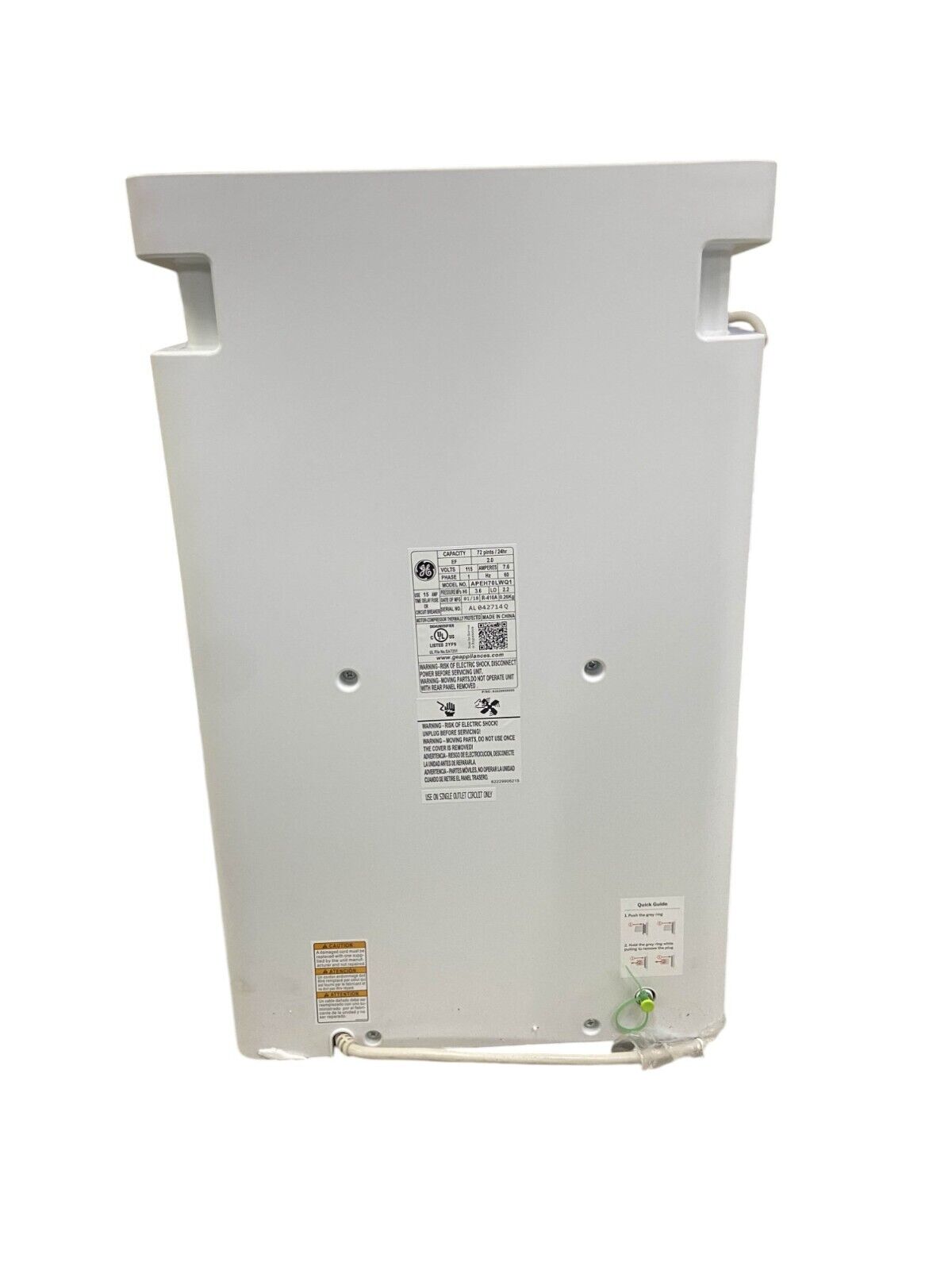 GE APEH70LW 70-Pint w/ Built-in Pump Dehumidifier