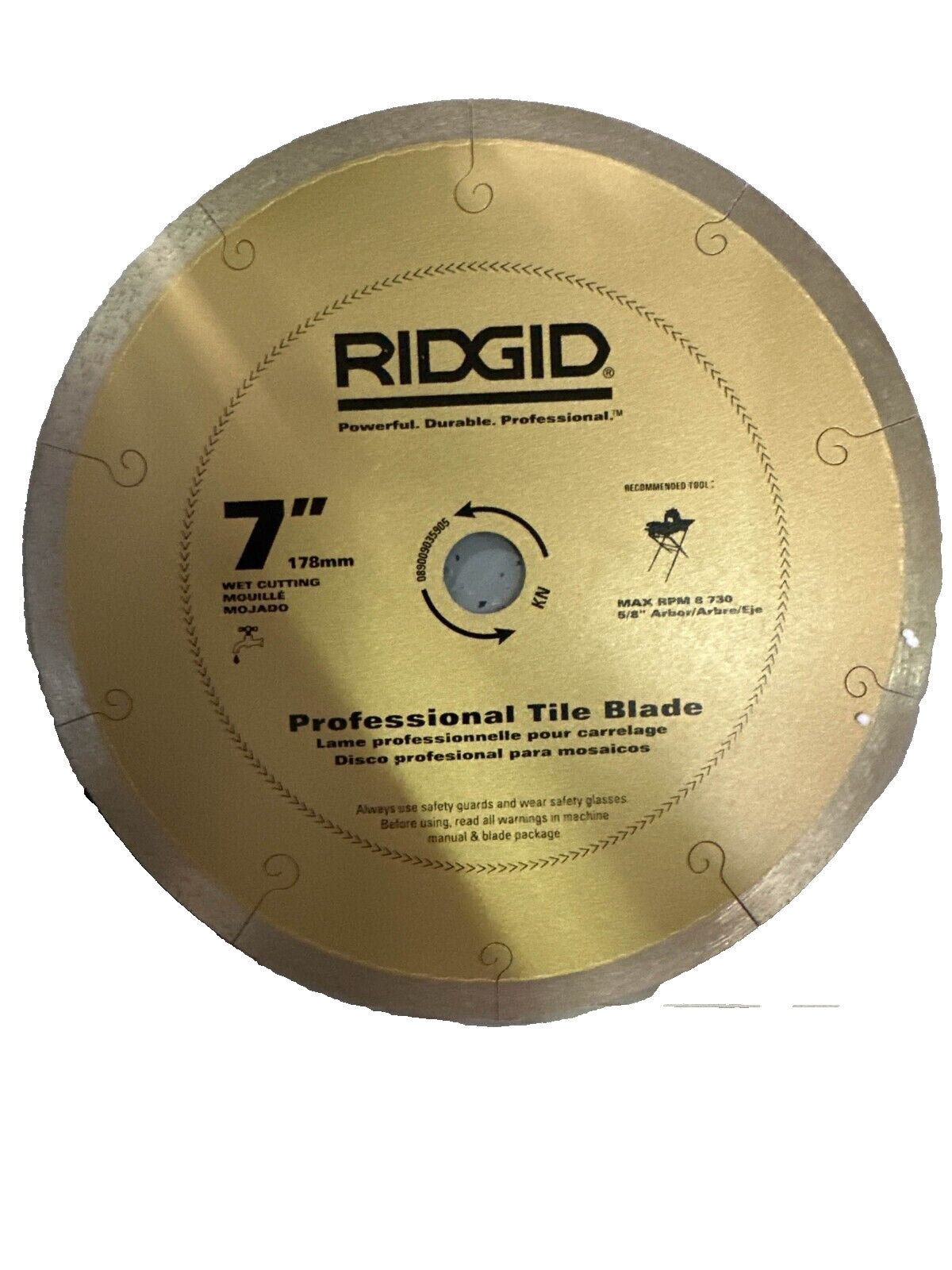 RIDGID Tile Diamond Blade Circular Saw Continuous Rim Professional Grade 7"