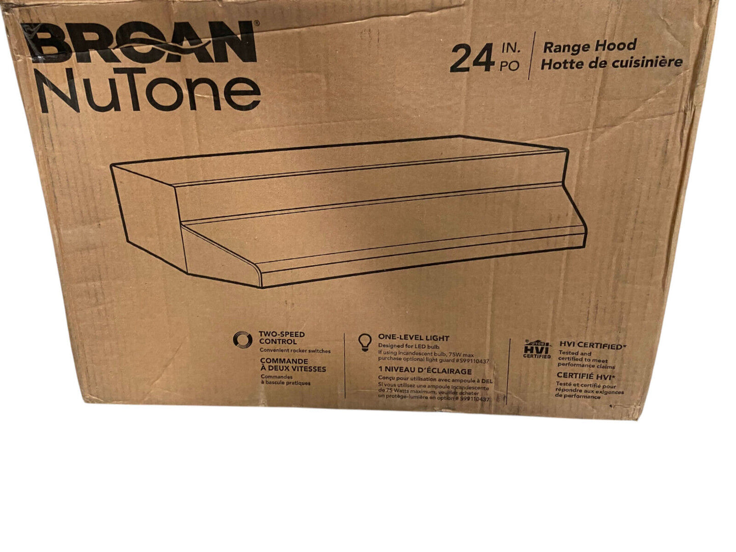 NuTone RL6224WH 24 in. Non-Vented Range Hood in White