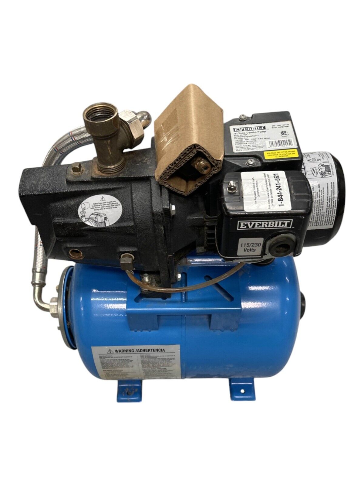 Everbilt 1/2 HP Shallow Well Jet Pump with 6 Gallon Tank AUTOJ100A2-UNTESTED-