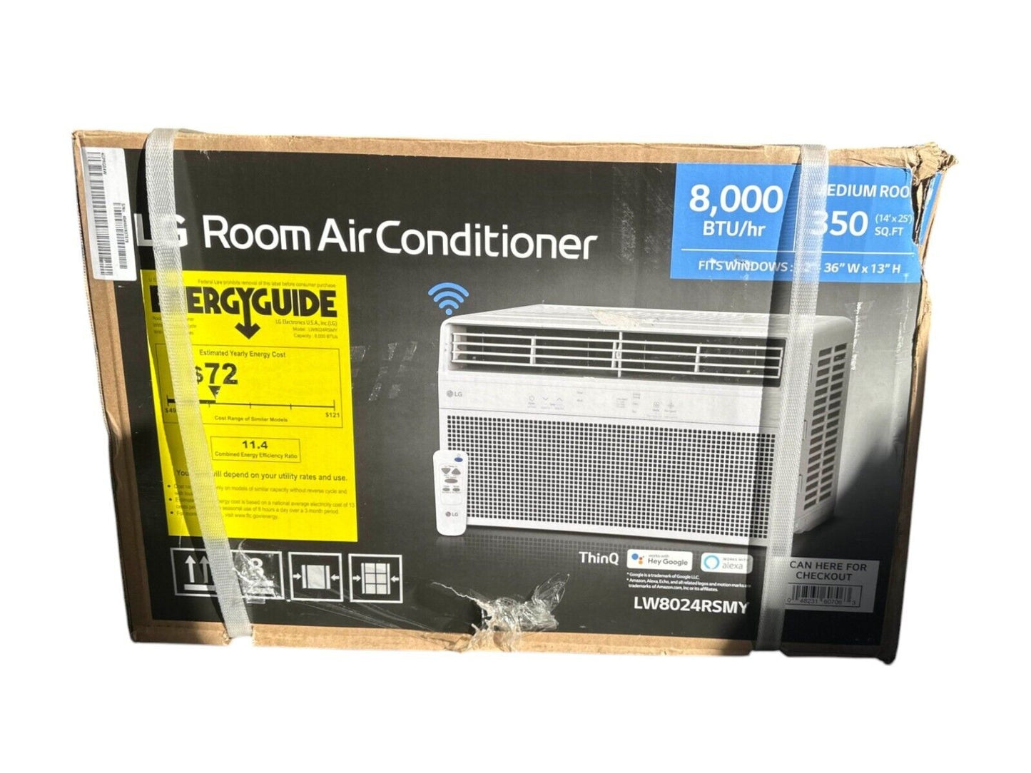 LG LW8024RMSY 8,000 BTU 115v Air Conditioner w/ Remote and Dehumidifier -NEW-