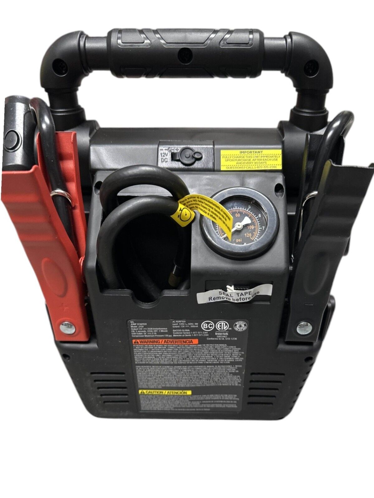VECTOR J7CV 800 Amp Automotive Jump Starter - Portable Power -READ--