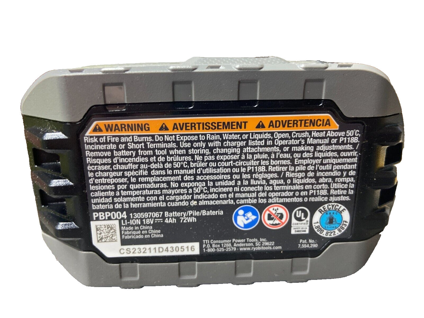 Ryobi One+ 4Ah 18V Lithium-ion High Performance Battery (PBP004)