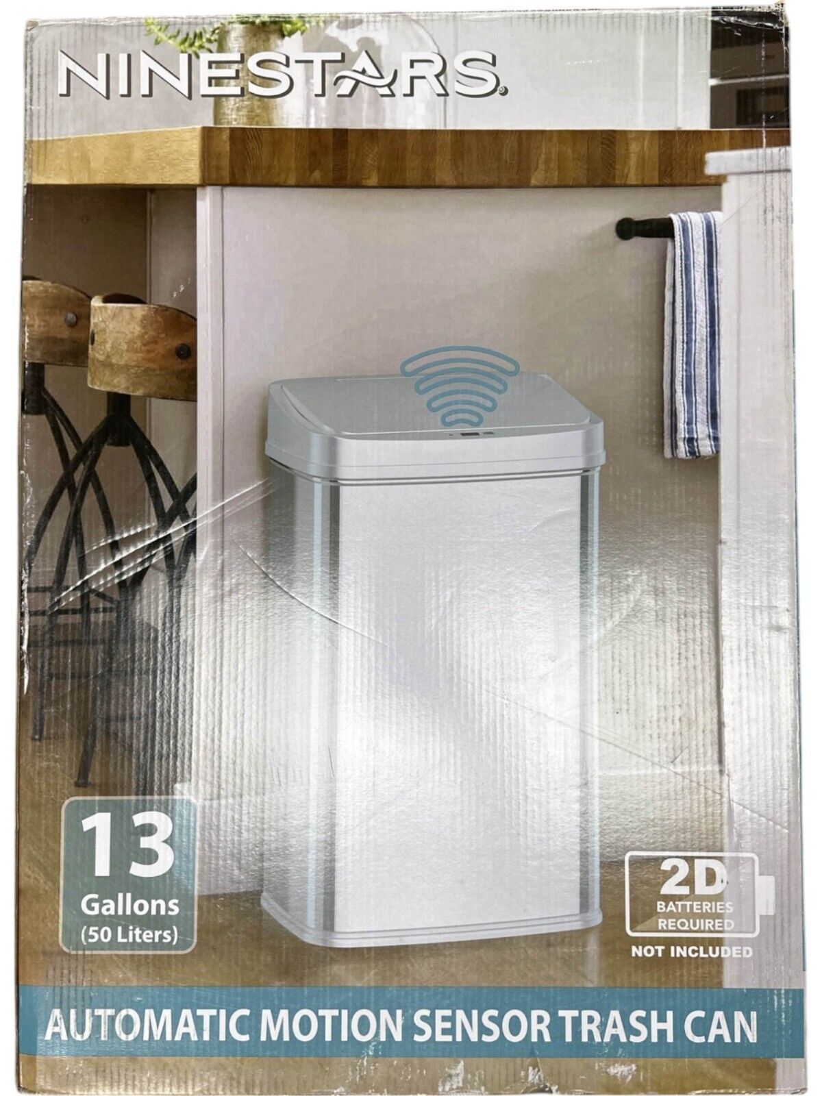 NINESTARS DZT-50-SL Automatic Touchless Motion Sensor Oval Trash Can-FOR PARTS-