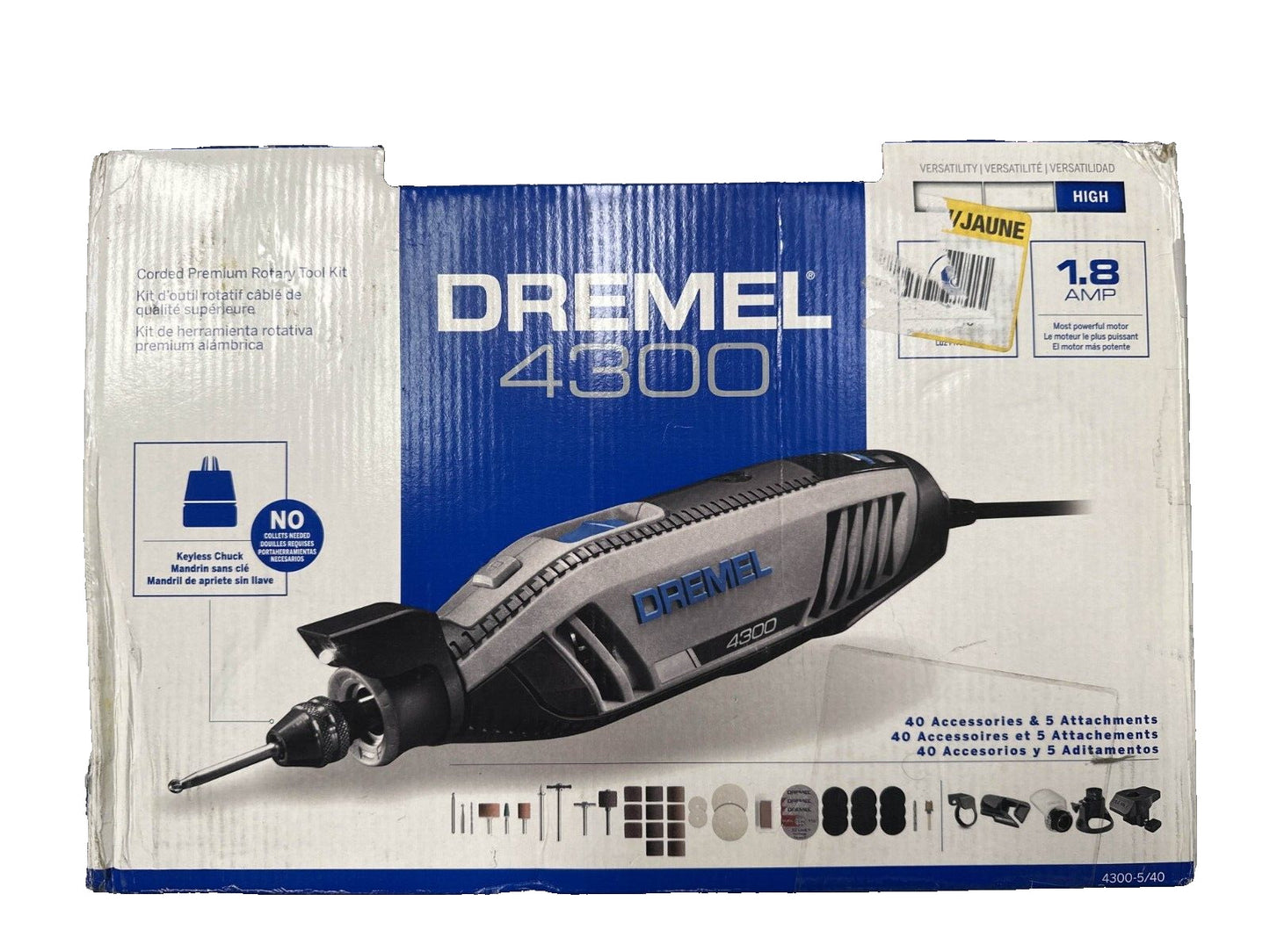DREMEL 4300 w/ 40 Accessories & 5 Attachments - Hard Case