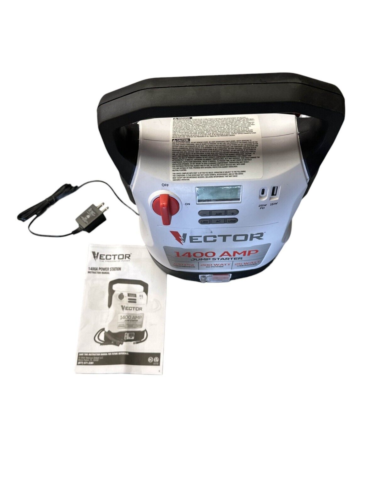 VECTOR 1400 Amp Jump Starter Compressor USB and AC Power - VECJ14C