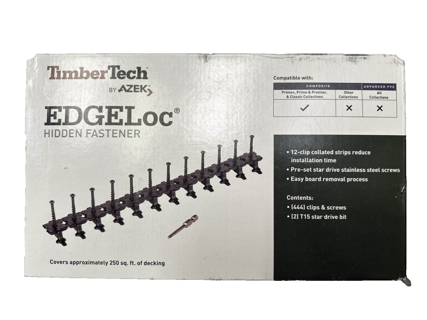 TimberTech ELOC250 EDGELoc for Composite 250 sq. ft. 444pc -OPEN BOX-