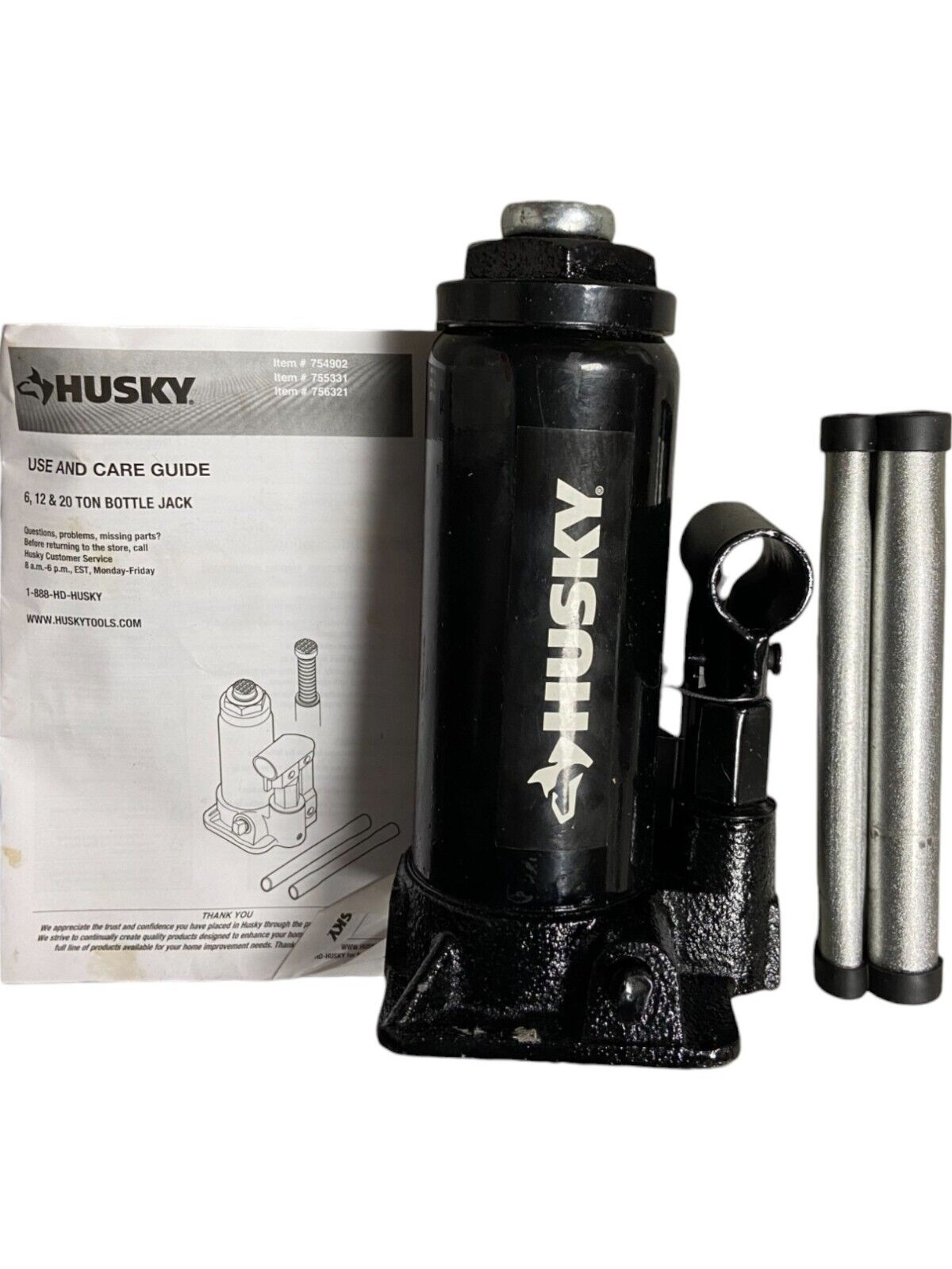 Husky 6-Ton Hydraulic Bottle Car Jack 754 902