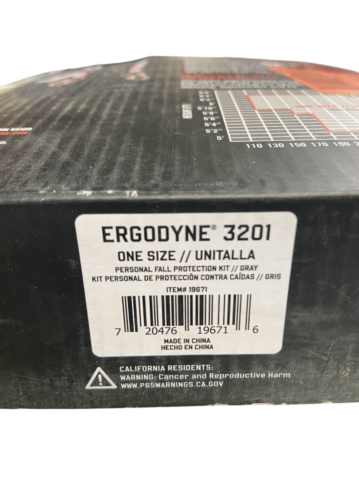 Ergodyne 3201 Personal Fall Restraint with Harness and Lanyard