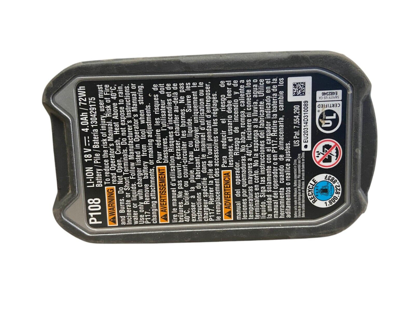Ryobi One + 18V Lithium-Ion High Capacity 4Ah Battery P108