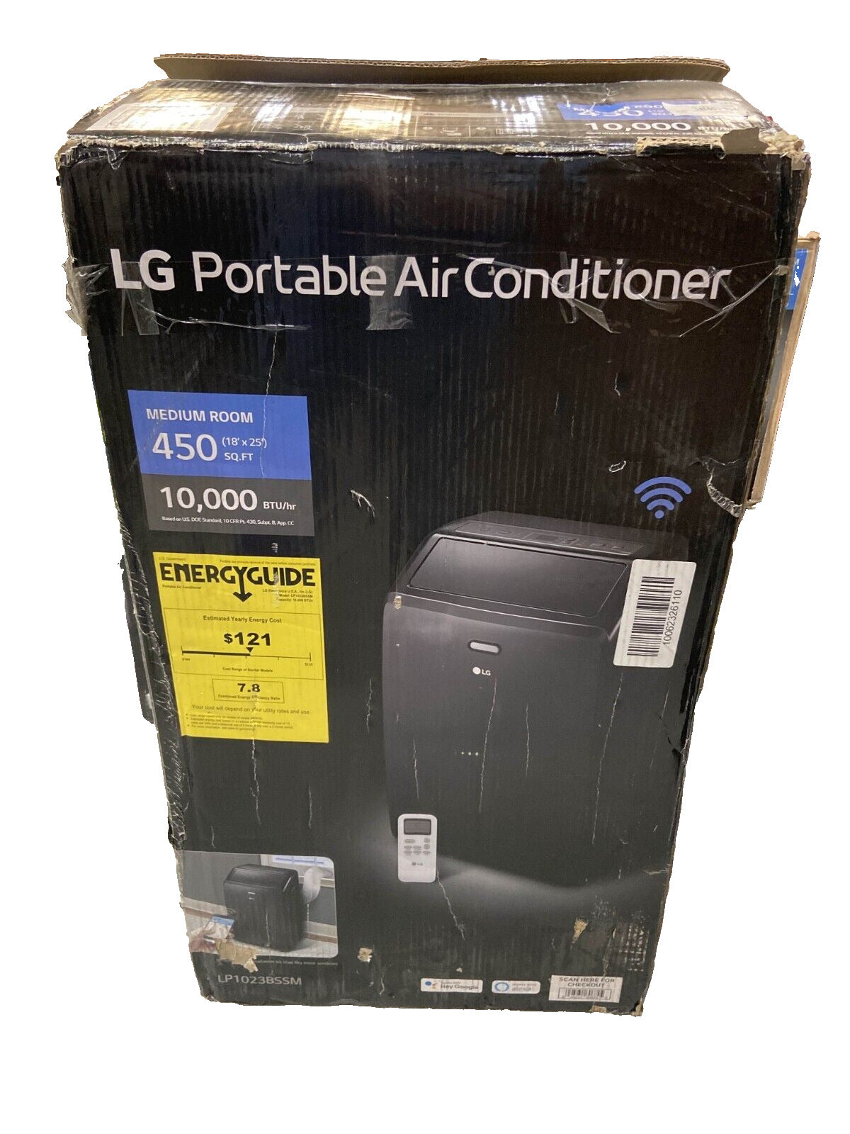 LG 10,000 BTU 115v Black Portable Wifi Air Conditioner 450 Sq. Ft. Dehumidifier