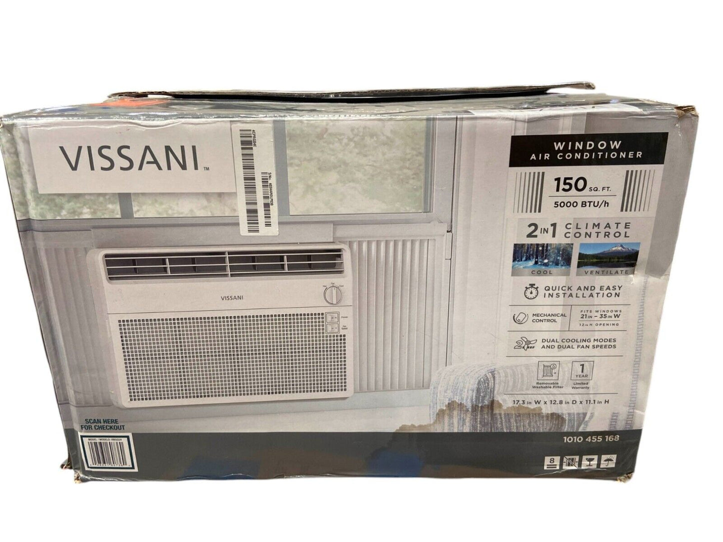Vissani Window Air Conditioner 150 Sq. Ft. Room 5000 BTU No Remote