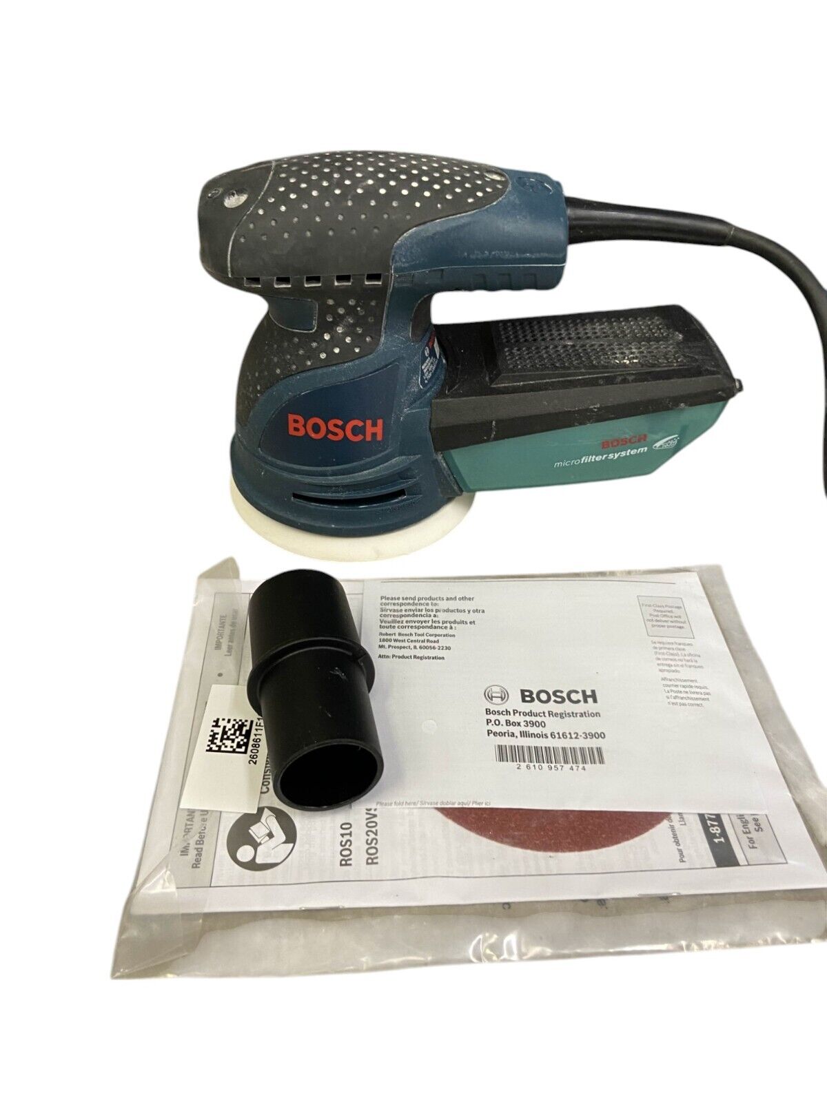Bosch ROS20VSC 5" Variable Speed Palm Random Orbit Sander Kit w/ Carry Bag