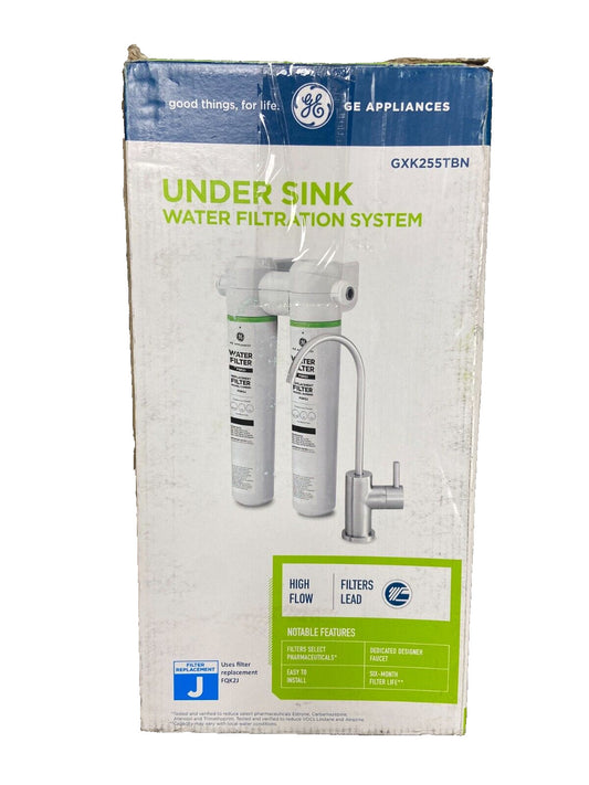 GE Dual Stage Under Sink Water Filtration System with Faucet & Filter GXK255TBN