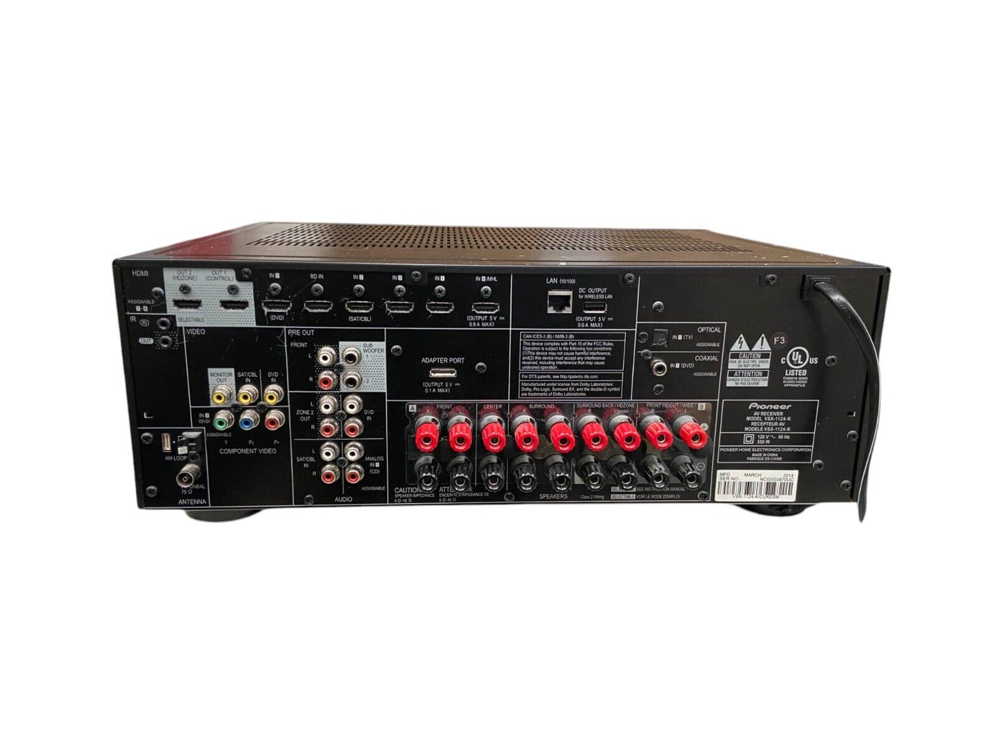 Pioneer VSX-1124-K Receiver with Remote (Bundle)