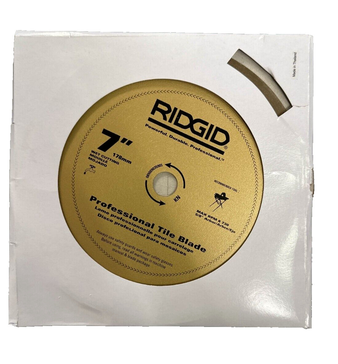 RIDGID Tile Diamond Blade Circular Saw Continuous Rim Professional Grade 7"