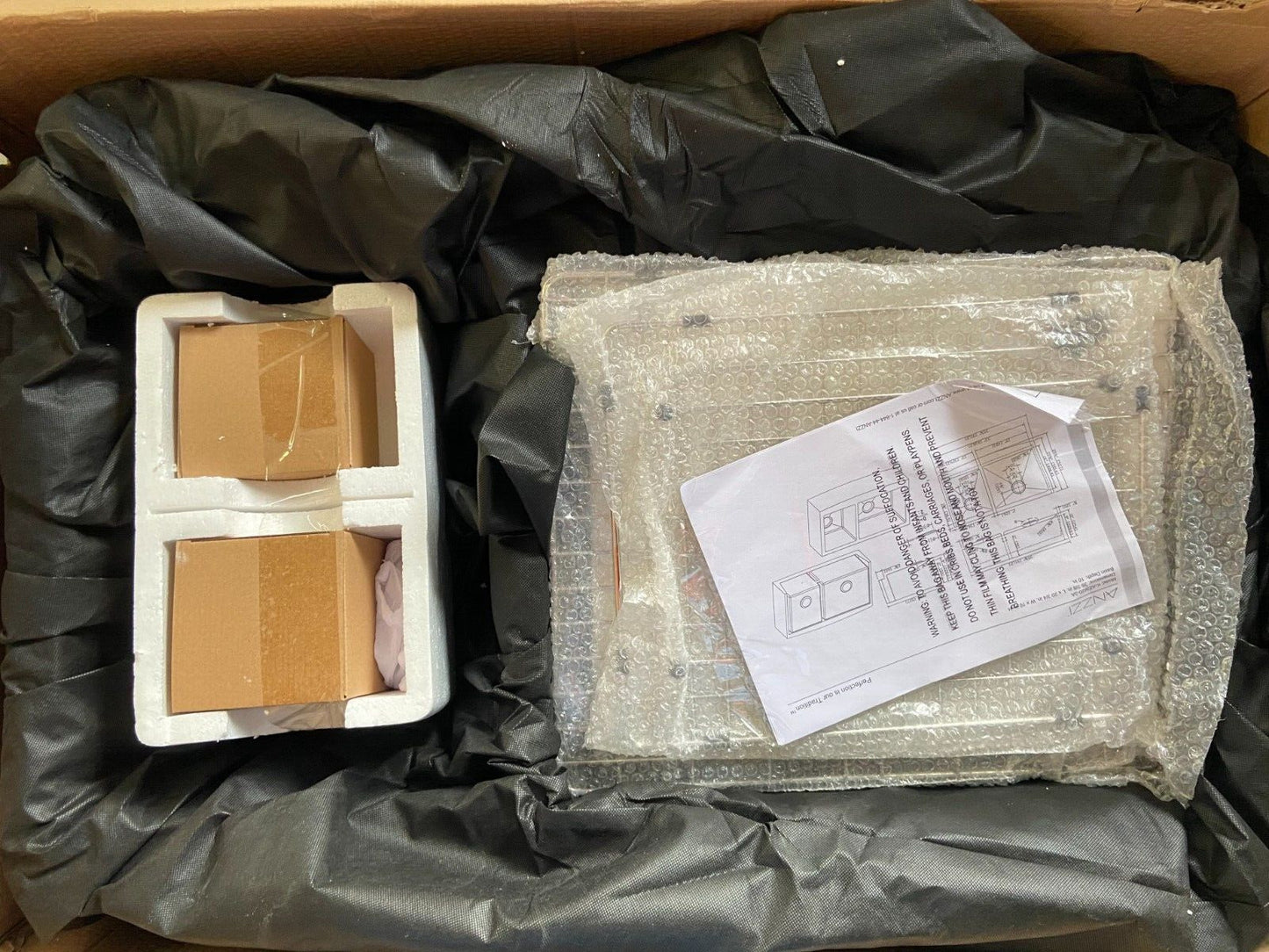 ANZZI Farmhouse/Apron-Front Kitchen Sink 35.875" Double Bowl Stainless Steel