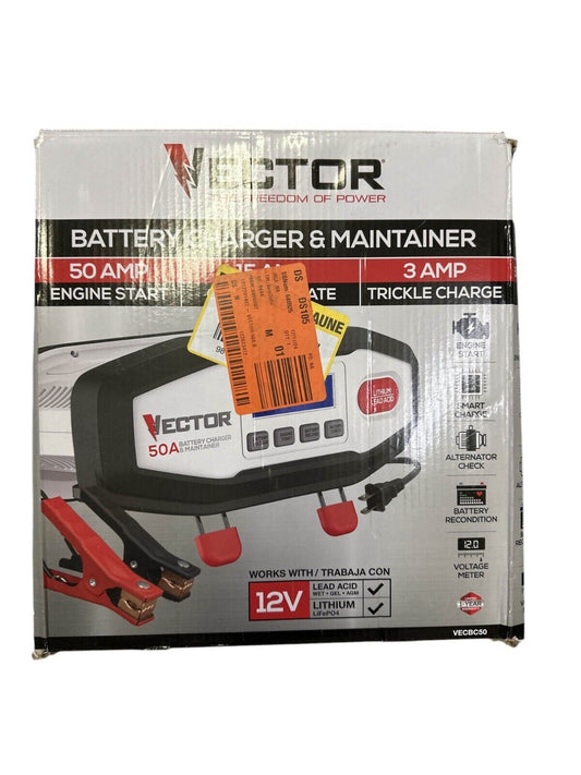 VECTOR 50 Amp Battery Charger/Maintainer VECBC50 -OPEN BOX-