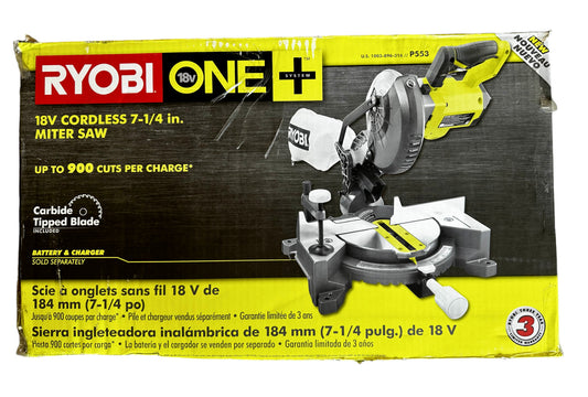 Ryobi P553 18-Volt  Cordless 7"-1/4" Compound Miter Saw - TOOL ONLY-