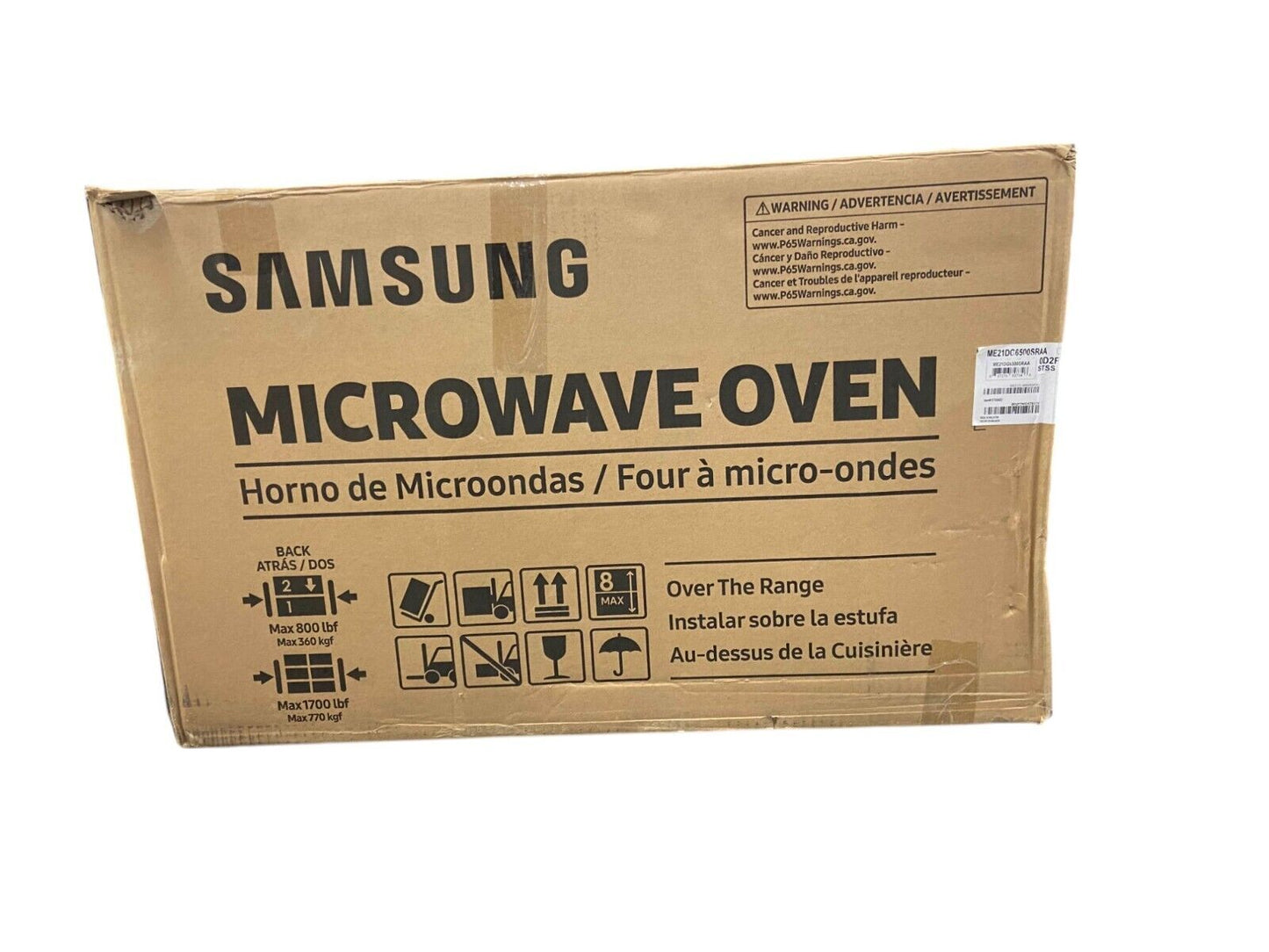 Samsung - Bespoke 2.1 Cu. Ft. Over-the-Range Microwave w/ Sensor Cooking (READ)