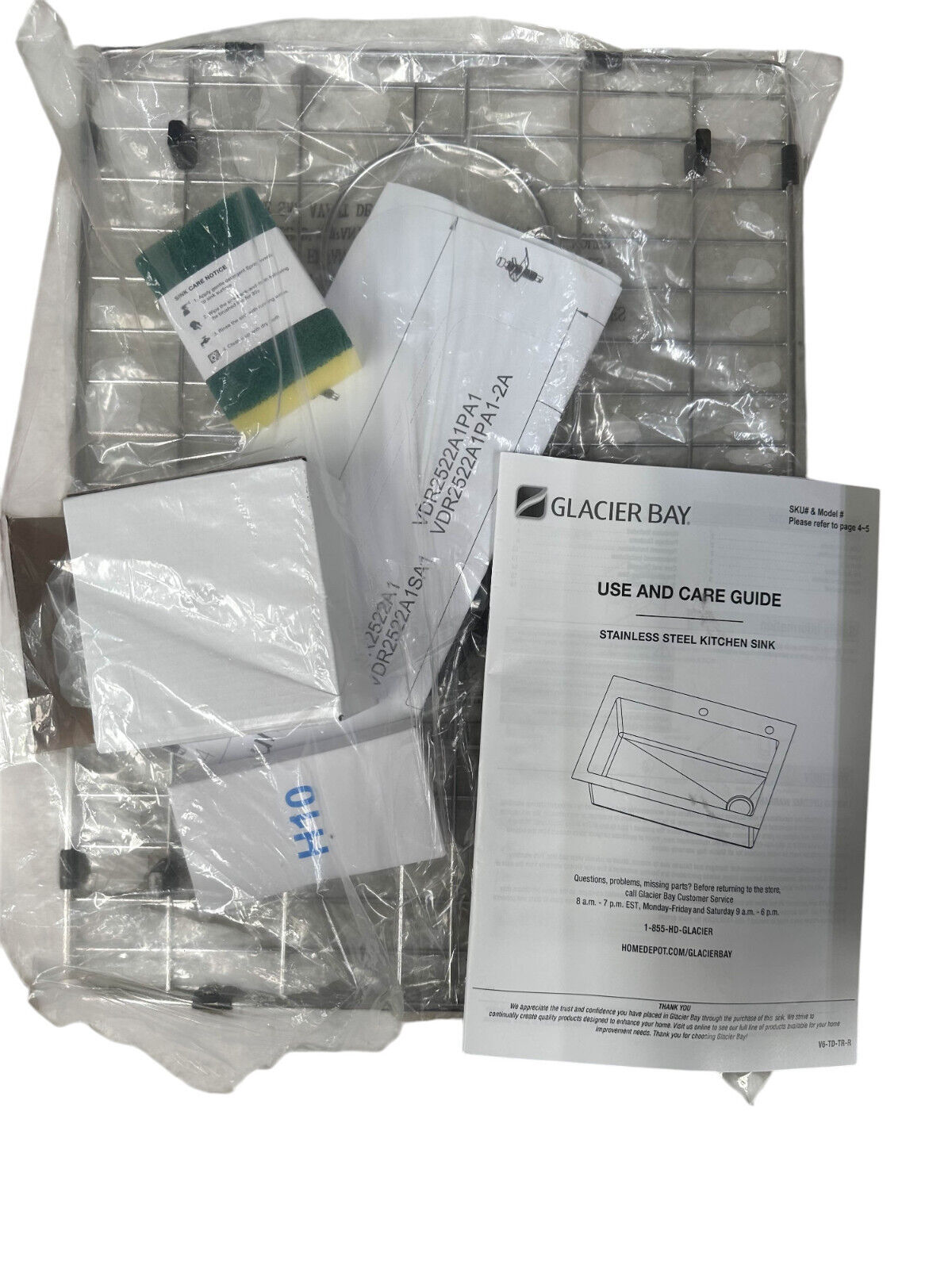 Glacier Bay 25" Single Bowl Dual Mount Kitchen Sink- No Faucet or Soap Dispenser