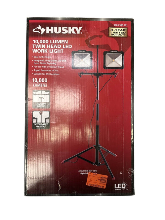 Husky 10,000 Lumen Twin Head LED Work Light 1003 989 701-USED-