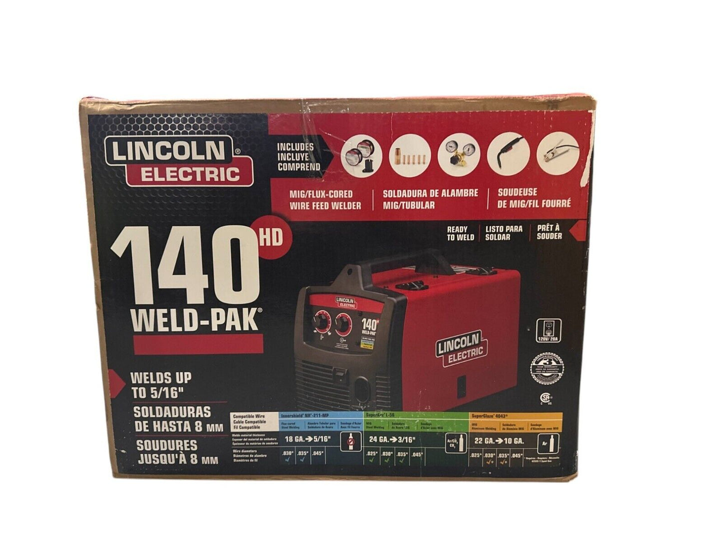 Lincoln Electric 140 HD Weld Pak Mig Flux Cored Wire Feed Welder K2514-1-READ-