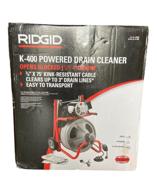 Ridgid K-400 Drain Cleaner Machine w/ 3/8" x 75ft Cable 52363