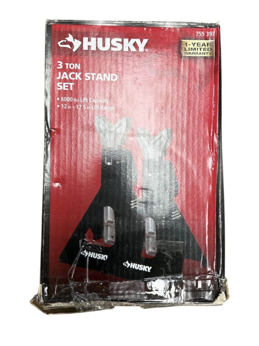 Husky 3-Ton Car Jack Stands (Set Of 2) 6000Ib Lift Capacity -OPEN BOX-