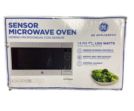 GE JES1657SMSS Microwave Oven, 1150 Watts, 1.6-Cu. Ft.