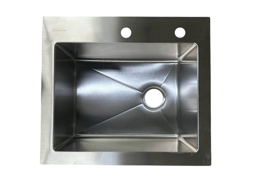 Glacier Bay 25" Single Bowl Dual Mount Kitchen Sink- No Faucet or Soap Dispenser