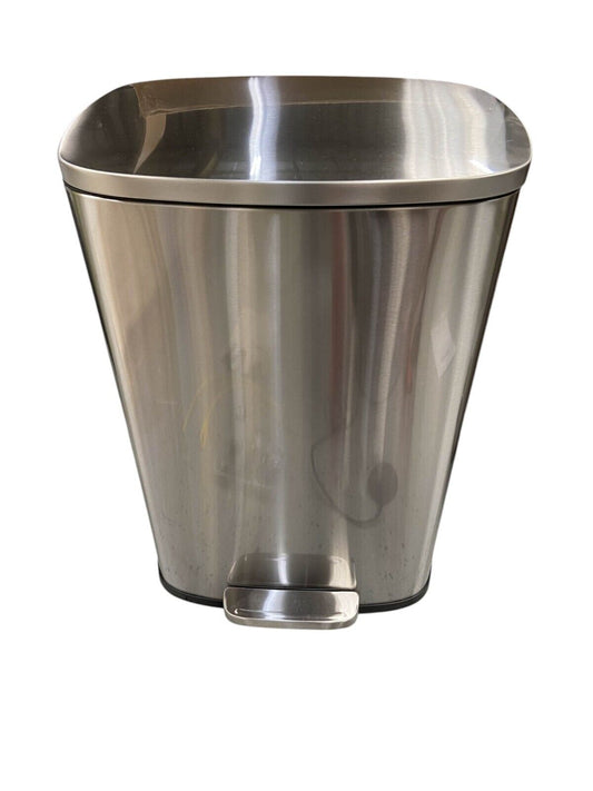 StyleWell Trash Can Rectangle Removable Bucket Liner SW 13-Gal Stainless Steel