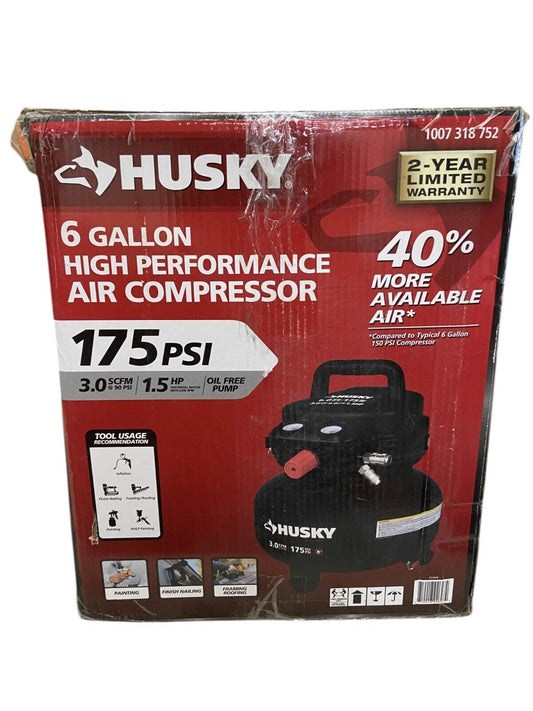 Husky 6 Gallon 175 PSI Electric Pancake Air Compressor