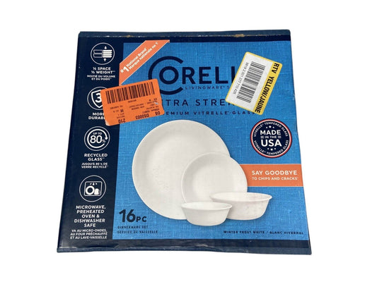 Corelle 16 Piece Dinnerware Set Crack Resistant White