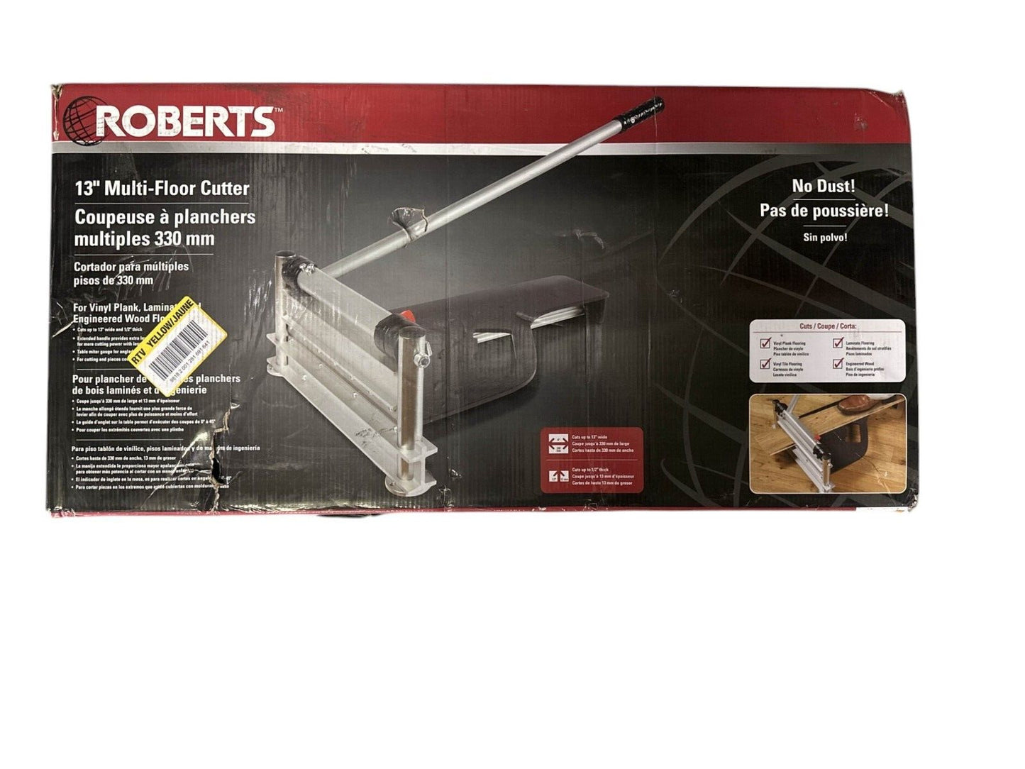 ROBERTS 13" Multi-Floor Cutter w/ 0 to 45 Degree Miter Guide and 28-1/2" Handle