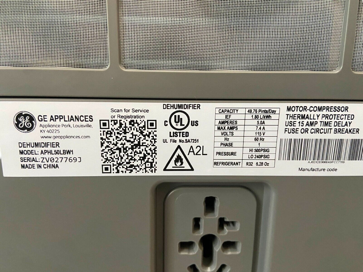 GE 50-Pint Dehumidifier with Built-in Pump for Basement, Garage or Wet Rooms