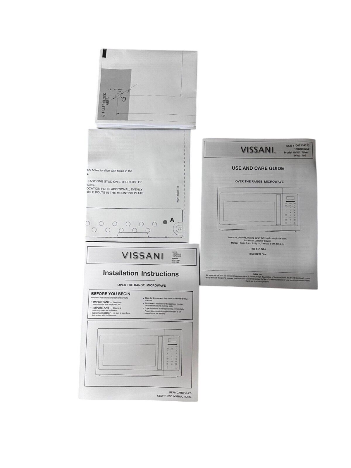 Vissani Over the Range Microwave 1.7cu.ft.1000-Watt W/10 in Black- DENT ON BACK