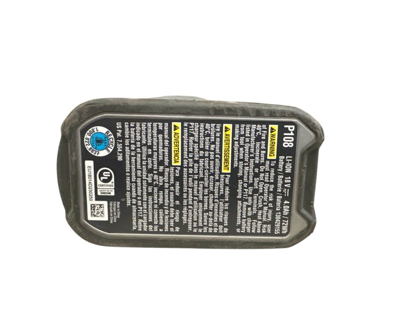 RYOBI P108 18v Lithium-Ion 4.0Ah Battery