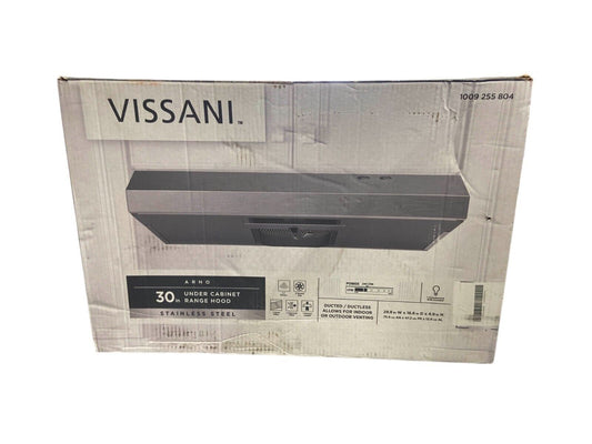 Vissani Arno 30" 240 CFM Convertible Under Cabinet Range Hood, Stainless (READ!)