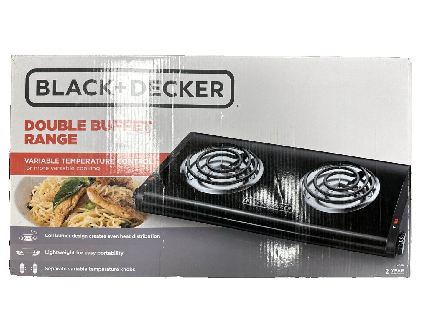 Black And Decker 2 Burner Portable Buffet Range - DB1002B -READ-