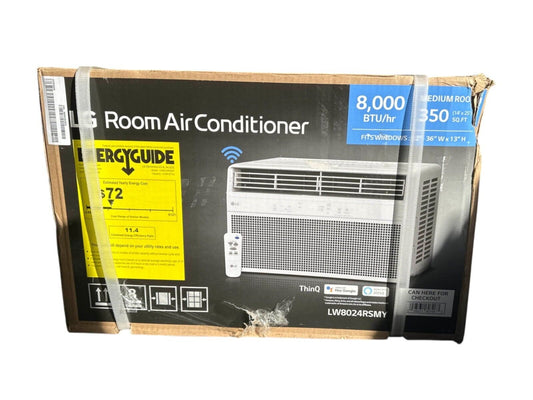 LG LW8024RMSY 8,000 BTU 115v Air Conditioner w/ Remote and Dehumidifier -NEW-